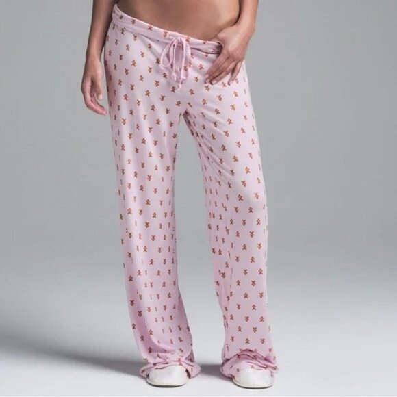 SKIMS Other - SKIMS Sleep Straight Leg Pajama Pants Pink Gingerbread Size M NWT